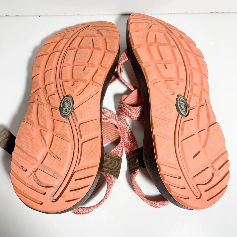 Chaco Z2 Classic Sport Sandals Orange Black Geometric Adjustable Buckle 7 - Picture 5 of 6
